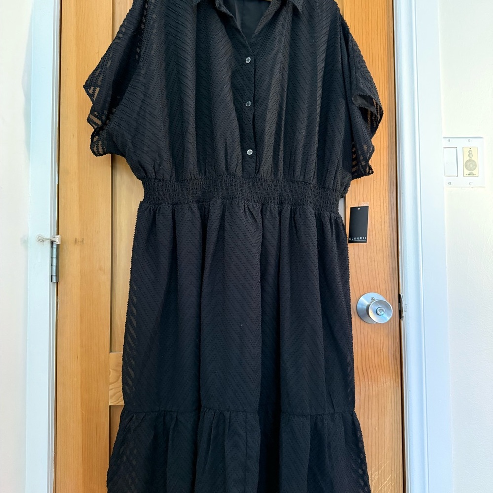 Eloquii Black Midi Dress